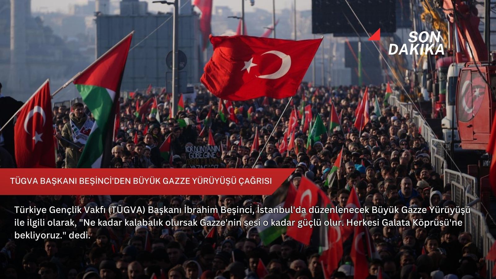 TÜGVA Başkanı Beşinci'den Büyük Gazze Yürüyüşü çağrısı