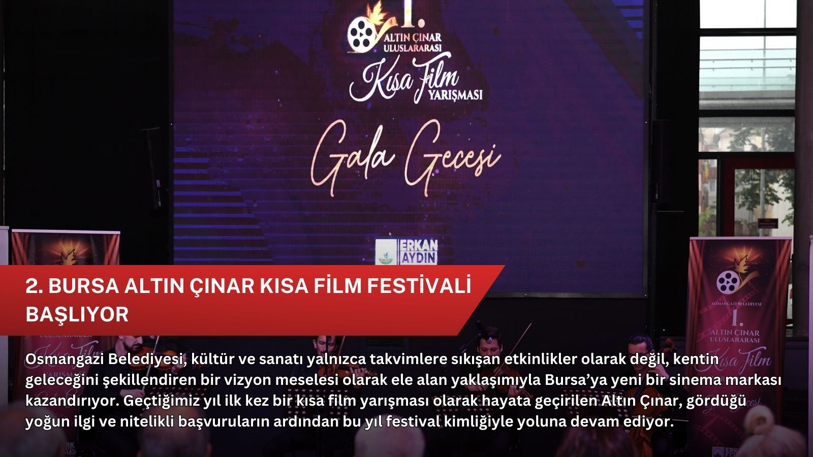 2. Bursa Altın Çınar Kısa Film Festivali Başlıyor