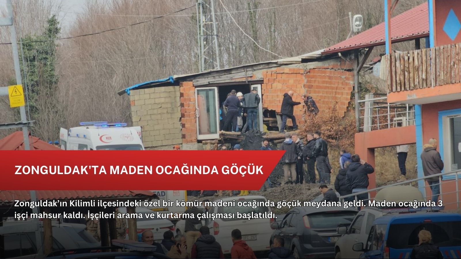 Zonguldak'ta maden ocağında göçük