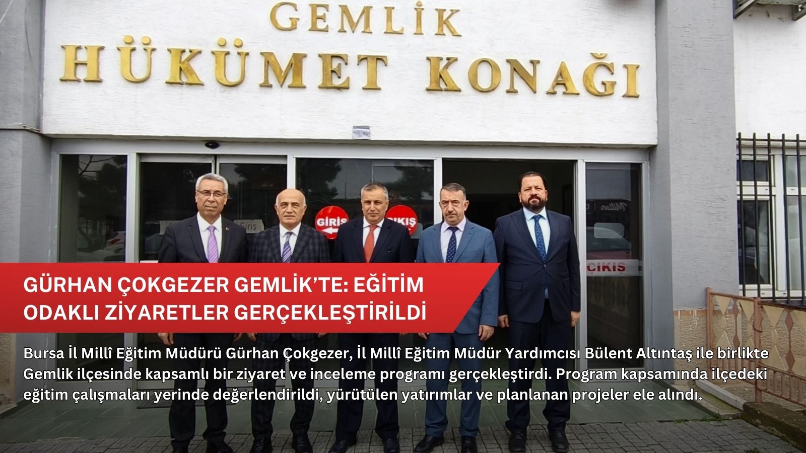 Gürhan Çokgezer Gemlik’te: Eğitim odaklı ziyaretler gerçekleştirildi