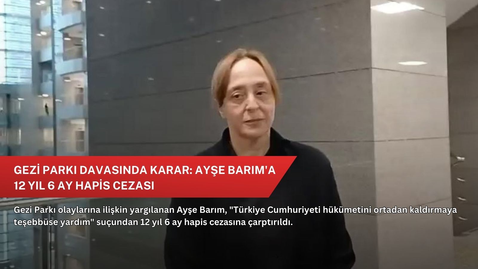 Gezi parkı davasında karar: Ayşe Barım'a 12 yıl 6 ay hapis cezası