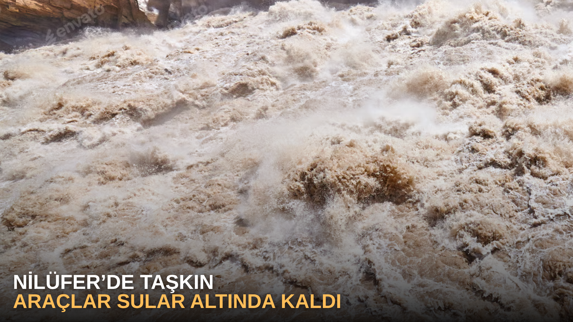 Nilüfer’de taşkın, araçlar sular altında kaldı