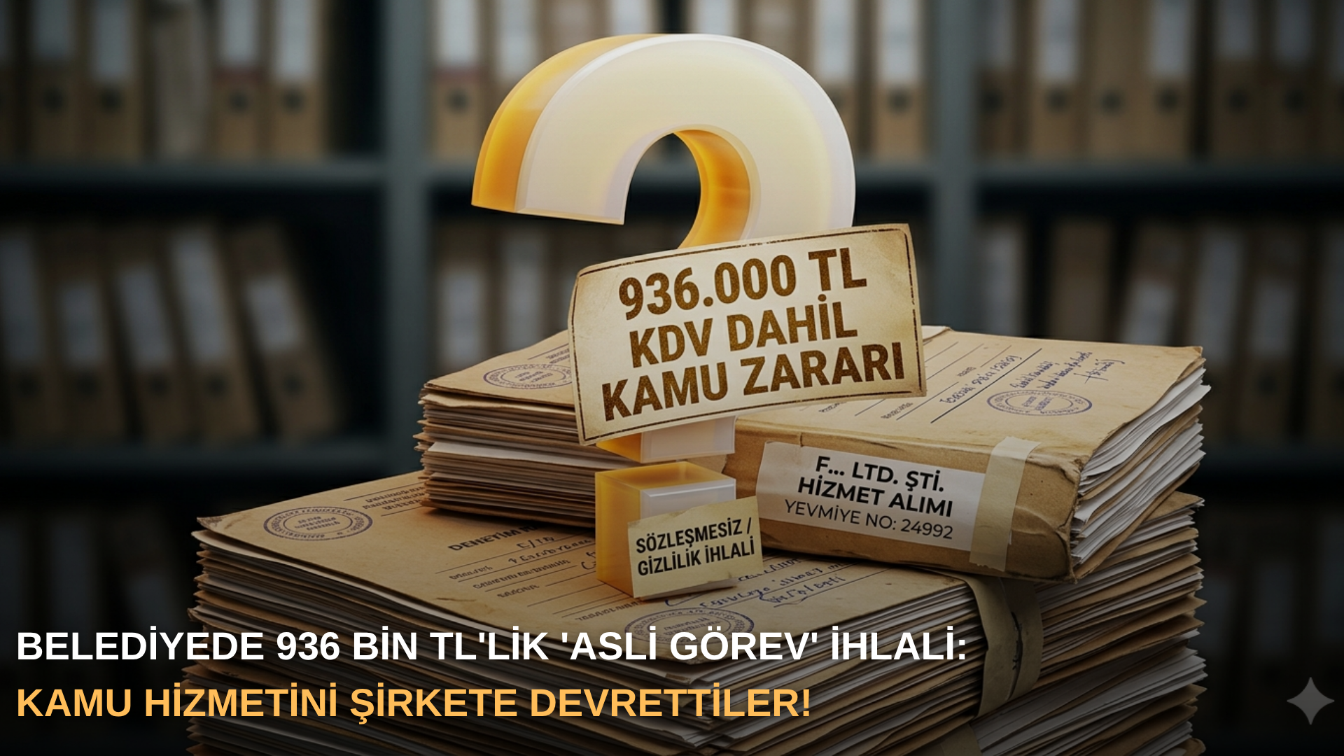 Belediyede 936 bin tl'lik 'asli görev' ihlali: Kamu hizmetini şirkete devrettiler!