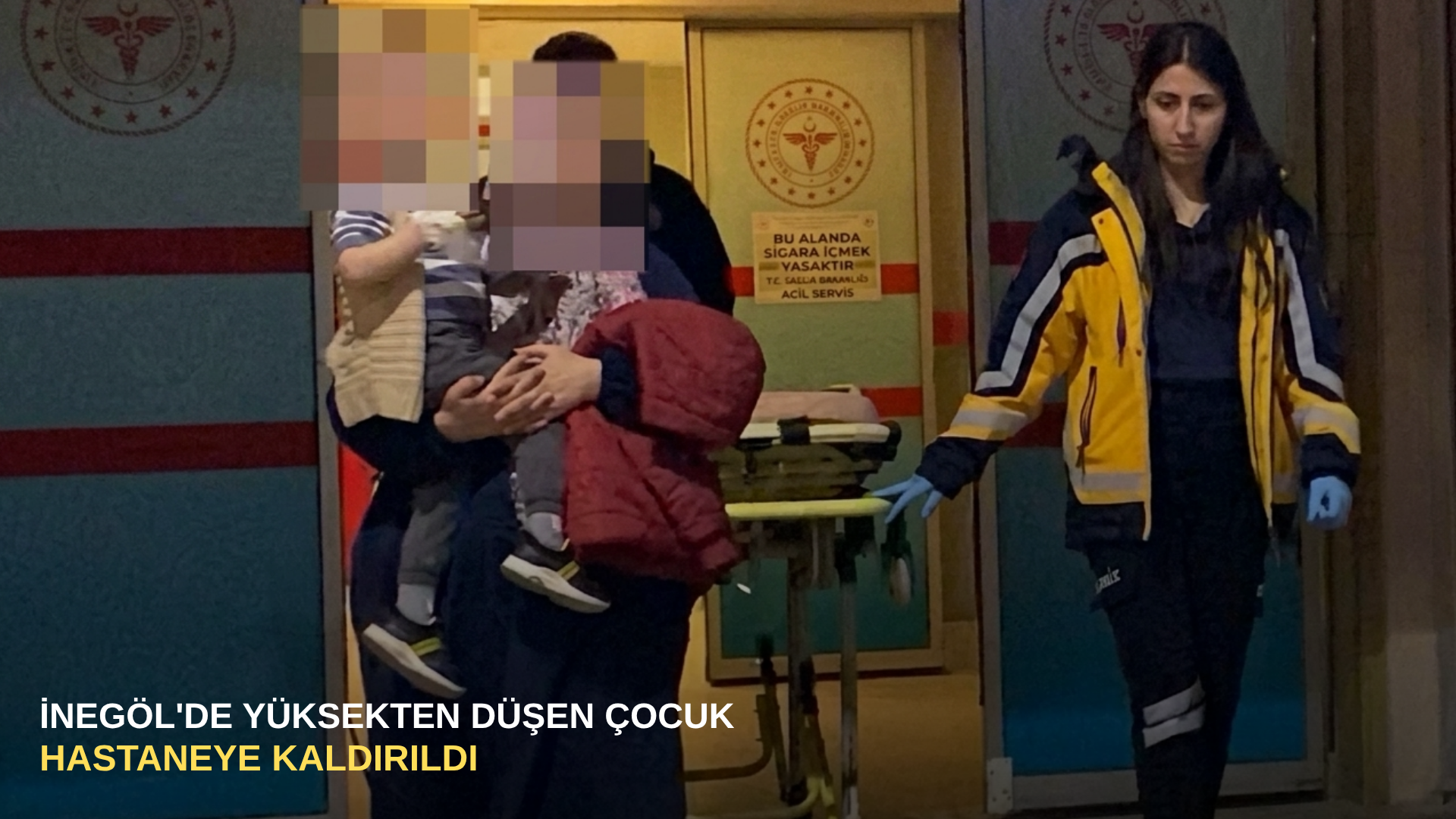 İnegöl'de yüksekten düşen çocuk hastaneye kaldırıldı