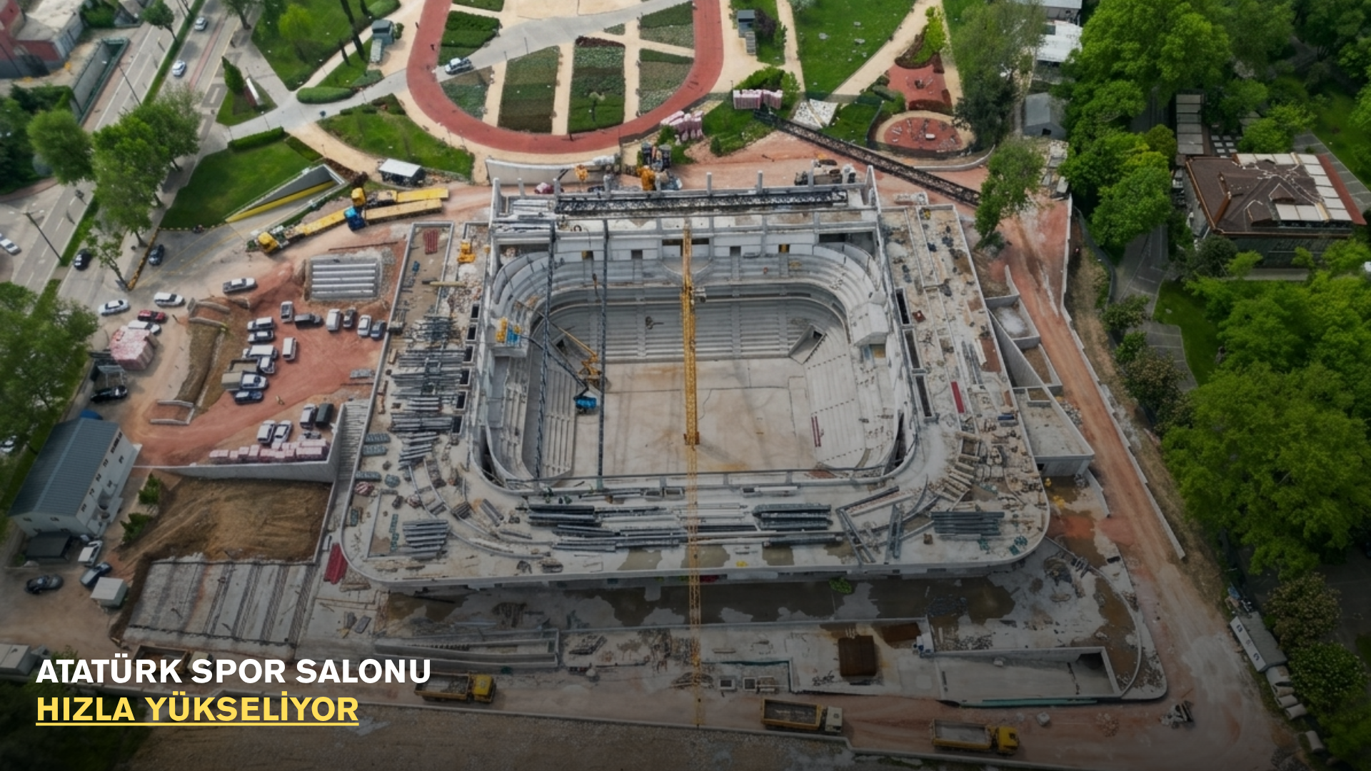 Atatürk Spor Salonu yükseliyor: Dev yapıda çatı mesaisi
