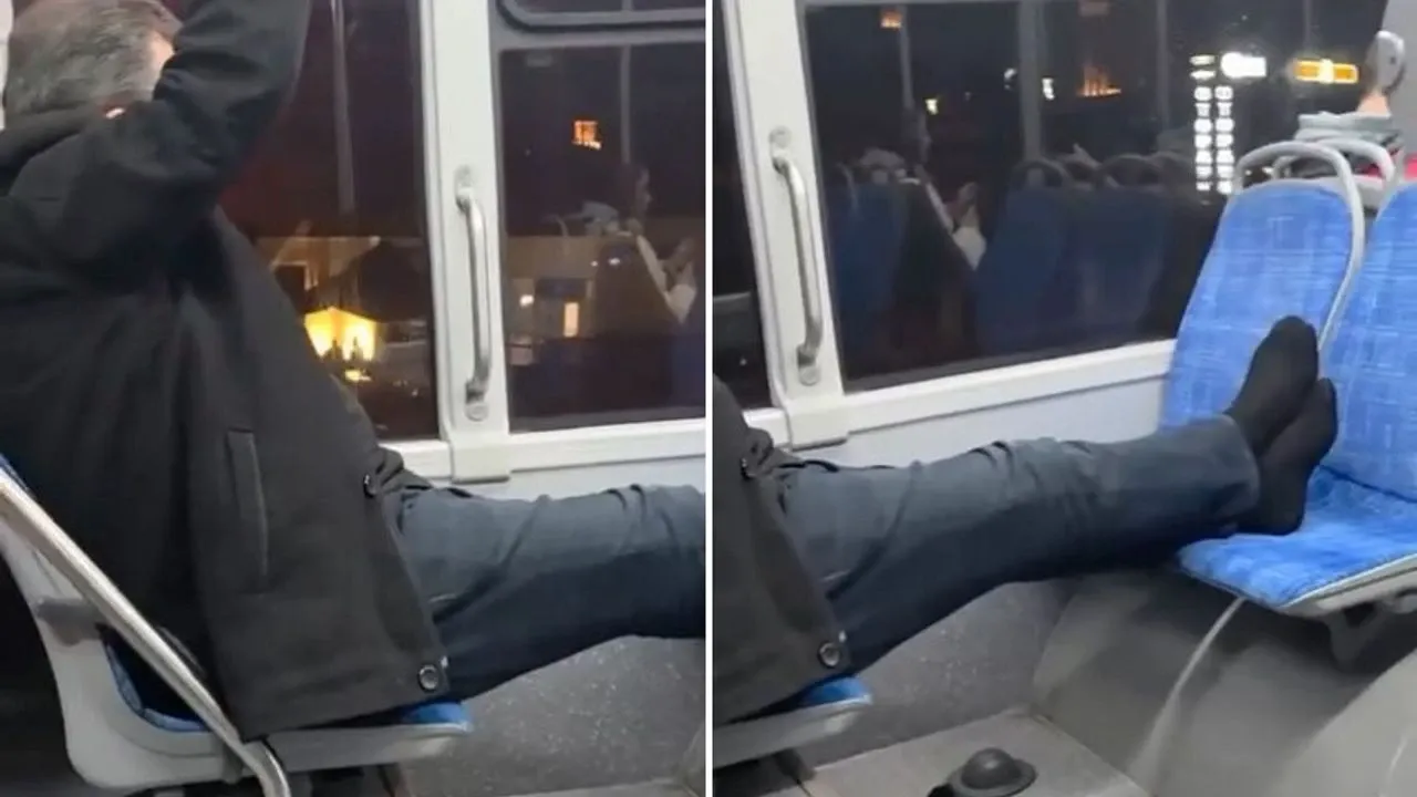Bursa’da otobüste tepki çeken hareket! Ayakkabılarını çıkarıp ayaklarını koltuğa uzattı