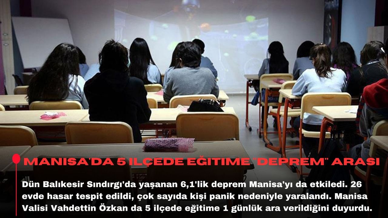 Manisa'da 5 ilçede eğitime "deprem" arası
