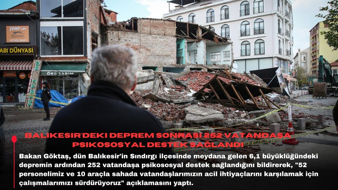 Balıkesir'deki deprem sonrası 252 vatandaşa psikososyal destek sağlandı