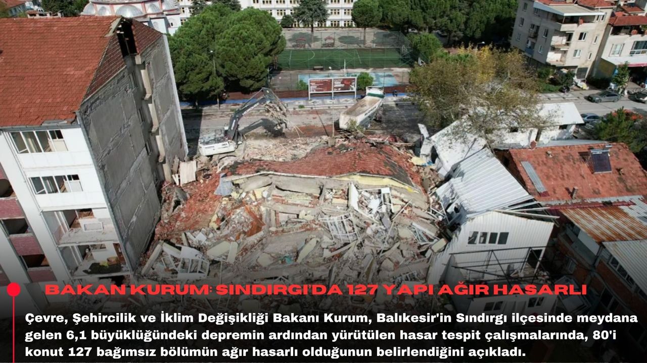 Bakan Kurum: Sındırgı’da 127 yapı ağır hasarlı