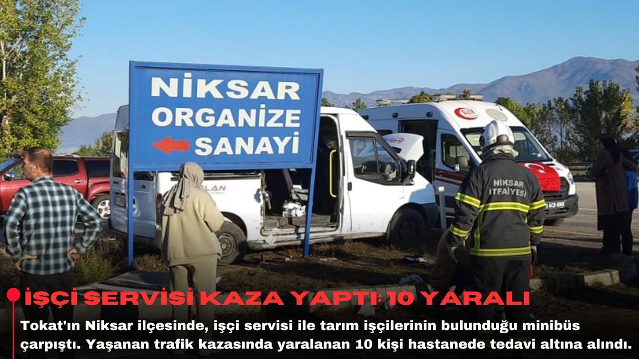 İşçi servisi kaza yaptı: 10 yaralı