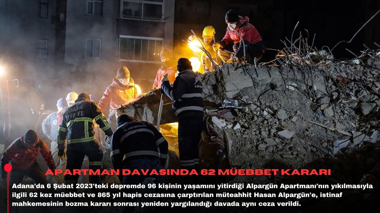 Apartman davasında 62 müebbet kararı