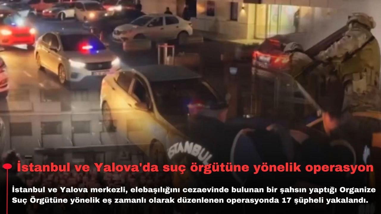 İstanbul ve Yalova'da suç örgütüne yönelik operasyon