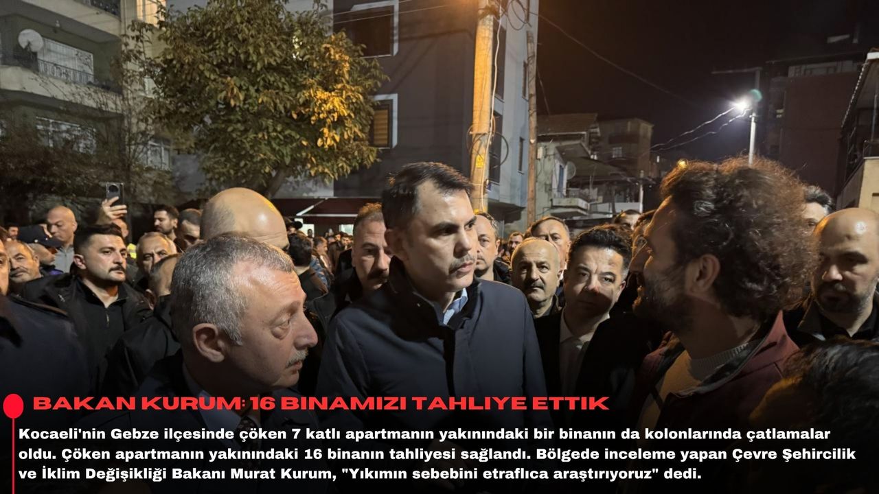 Bakan Kurum: 16 binamızı tahliye ettik