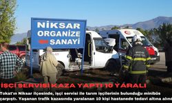 İşçi servisi kaza yaptı: 10 yaralı