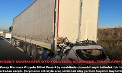 Kuzey Marmara Otoyolu'nda otomobil tıra çarptı