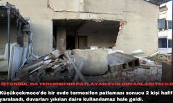 İstanbul'da termosifon patlayan evin duvarları yıkıldı