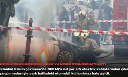 Küçükçekmece’de kablo yangını otomobili yaktı