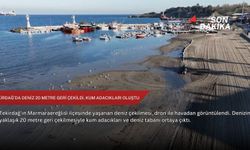 Tekirdağ'da deniz 20 metre geri çekildi, kum adacıkları oluştu