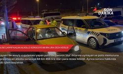 Polise çarpıp kaçan alkollü sürücüye 68 bin lira ceza kesildi