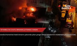 İstanbul'da 5 katlı binanın çatısında yangın