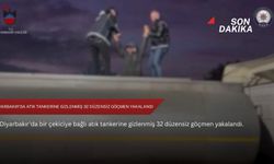 Diyarbakır'da atık tankerine gizlenmiş 32 düzensiz göçmen yakalandı