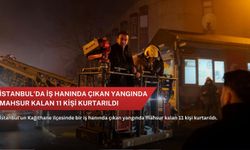 İstanbul'da iş hanında çıkan yangında mahsur kalan 11 kişi kurtarıldı