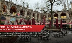 Koza Han avlusunda masa ve sandalyeler kaldırıldı