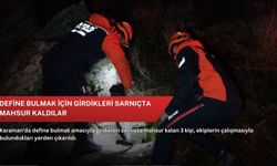 Define bulmak için girdikleri sarnıçta mahsur kaldılar
