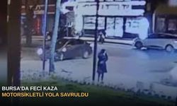 Bursa'da feci kaza motosikletli yola savruldu