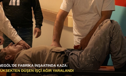 İnegöl'de fabrika inşaatında kaza: Yüksekten düşen işçi ağır yaralandı