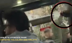Gemlik'te otobüste panik: Tartıştığı yolculara şişe fırlattı