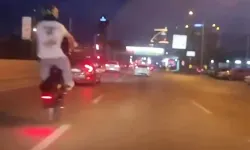 Bursa'da plakasız motosikletle trafikte şov yaptı