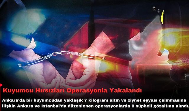 Kuyumcu hırsızları operasyonla yakalandı