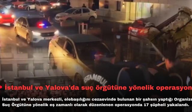 İstanbul ve Yalova'da suç örgütüne yönelik operasyon