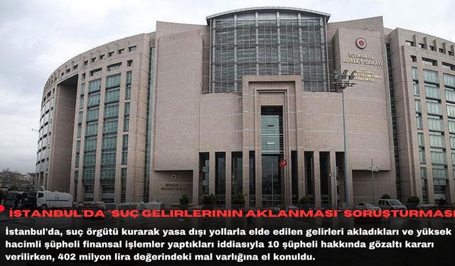 İstanbul'da "suç gelirlerinin aklanması" soruşturması
