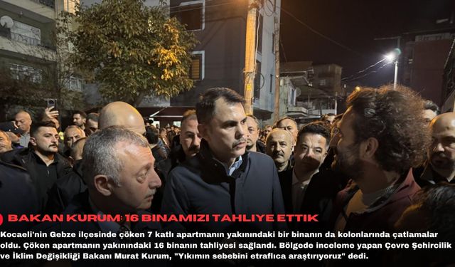 Bakan Kurum: 16 binamızı tahliye ettik