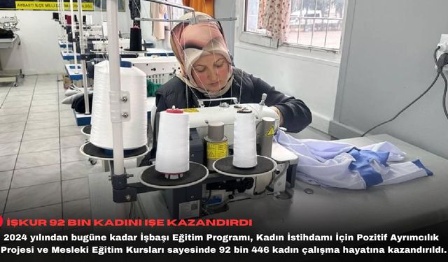 İŞKUR 92 bin kadını işe kazandırdı