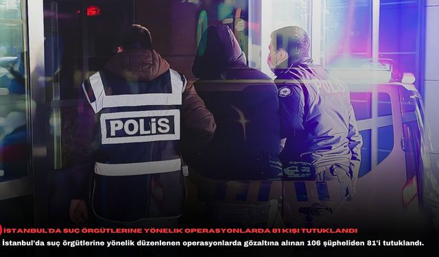 İstanbul'da suç örgütlerine yönelik operasyonlarda 81 kişi tutuklandı