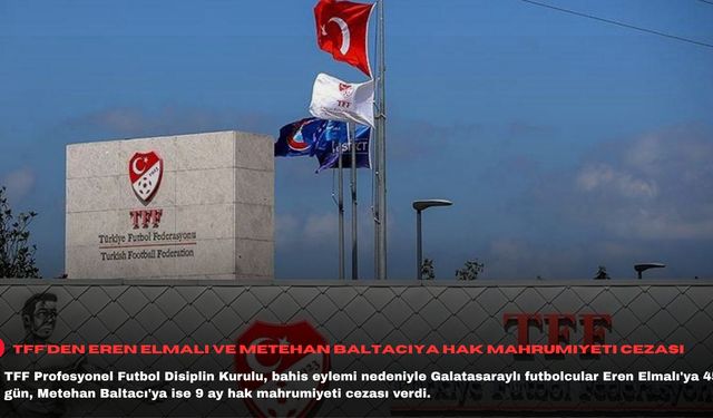 TFF'den Eren Elmalı ve Metehan Baltacıya hak mahrumiyeti cezası