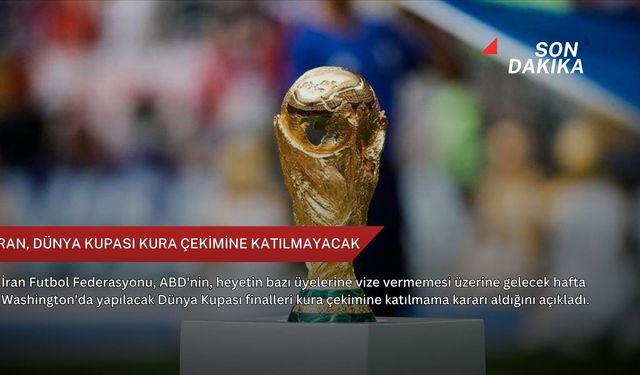 İran, Dünya Kupası kura çekimine katılmayacak