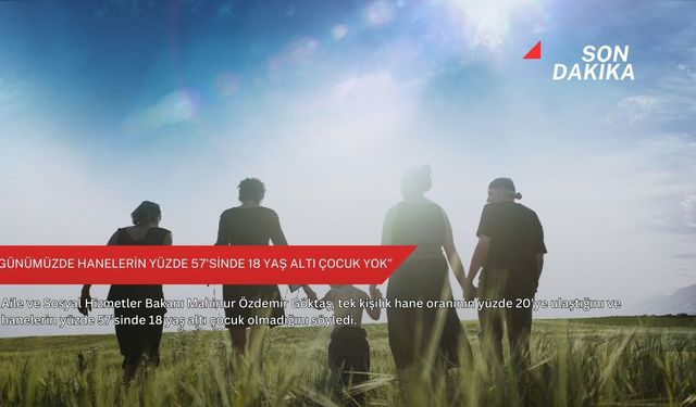 “Günümüzde hanelerin yüzde 57'sinde 18 yaş altı çocuk yok”