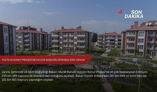 Yüzyılın Konut Projesi'ne en çok başvuru İstanbul’dan yapıldı