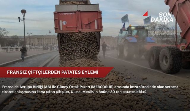 Fransız çiftçilerden patates eylemi