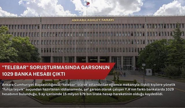 "Telebar" soruşturmasında garsonun 1029 banka hesabı çıktı