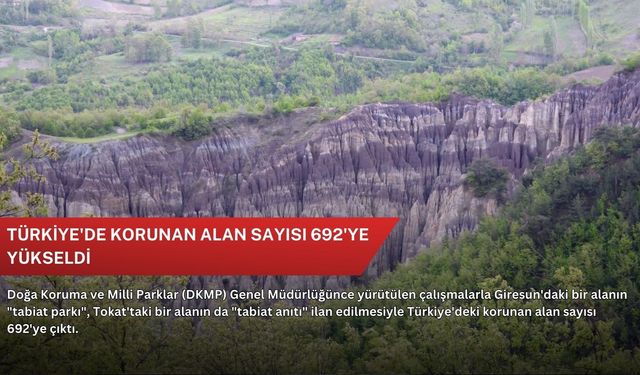 Türkiye'de korunan alan sayısı 692'ye yükseldi