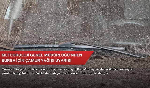 Meteoroloji Genel Müdürlüğü’nden Bursa için çamur yağışı uyarısı