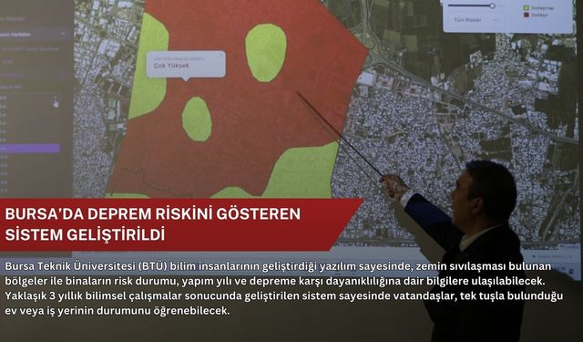 Bursa’da deprem riskini gösteren sistem geliştirildi
