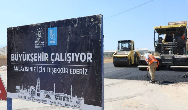 Büyükşehir’den İnegöl Çalıkavak güzergahına modern asfalt dokunuşu