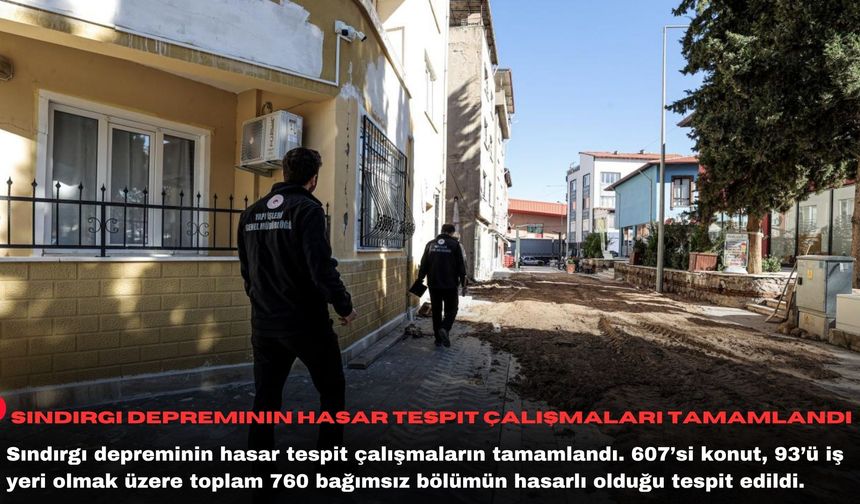 Sındırgı depreminin hasar tespit çalışmaları tamamlandı
