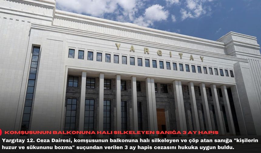 Komşusunun balkonuna halı silkeleyen sanığa 3 ay hapis